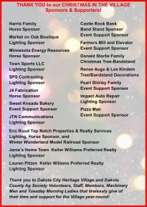 Christmas in the Village 2022 Sponsors & Supporters
